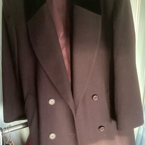 Pure Wool double breasted trench Garment in Deep burgundy, long.